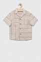 Дитяча бавовняна сорочка United Colors of Benetton візерунок бежевий 5JKCCQ01J.G.SEASONAL