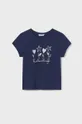 granatowy Mayoral t-shirt bawełniany dziecięcy Dziewczęcy