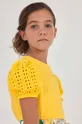 жовтий Дитяча бавовняна футболка Mayoral Для дівчаток