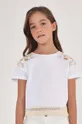 bílá Dětské bavlněné tričko Mayoral Dívčí
