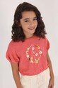 Mayoral t-shirt bawełniany dziecięcy nadruk różowy 6056.8J.JUNIOR