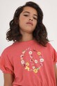 Mayoral t-shirt bawełniany dziecięcy 6056.8J.JUNIOR różowy SS23