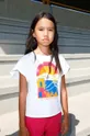 белый Детская хлопковая футболка Sisley Для девочек