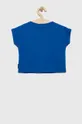 Дитяча бавовняна футболка Sisley темно-синій