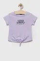 фиолетовой Детская хлопковая футболка Sisley Для девочек