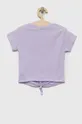 Παιδικό βαμβακερό μπλουζάκι Sisley μωβ