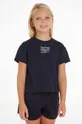 μαύρο Παιδικό βαμβακερό μπλουζάκι Tommy Hilfiger Για κορίτσια