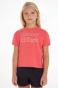 pomarańczowy Tommy Hilfiger t-shirt dziecięcy Dziewczęcy