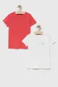 różowy Tommy Hilfiger t-shirt bawełniany dziecięcy 2-pack Dziewczęcy