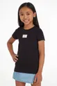 črna Otroška kratka majica Calvin Klein Jeans Dekliški