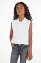 bijela Polo majica Calvin Klein Jeans Za djevojčice