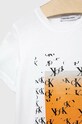 Dziewczynka Calvin Klein Jeans t-shirt bawełniany dziecięcy IU0IU00408.PPYX biały