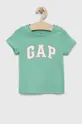 zelena Otroška bombažna kratka majica GAP Dekliški