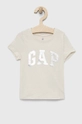 бежевый Детская хлопковая футболка GAP Для девочек