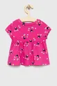 Παιδικό βαμβακερό μπλουζάκι GAP x Disney ροζ