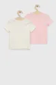 GAP t-shirt bawełniany dziecięcy 2-pack pastelowy różowy