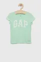 πράσινο Παιδικό βαμβακερό μπλουζάκι GAP Για κορίτσια