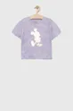 fioletowy GAP t-shirt bawełniany dziecięcy x Myszka Miki Dziewczęcy
