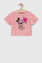 różowy GAP t-shirt bawełniany dziecięcy x Myszka Miki Dziewczęcy
