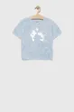 modra Otroška bombažna kratka majica GAP x Myszka Miki Dekliški