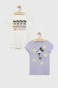 πολύχρωμο Παιδικό βαμβακερό μπλουζάκι GAP x Disney 2-pack Για κορίτσια