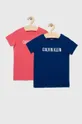 ροζ Παιδικό βαμβακερό μπλουζάκι Calvin Klein Underwear 2-pack Για κορίτσια