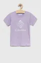 μωβ Παιδικό βαμβακερό μπλουζάκι Columbia Mission Lake Short Sleeve Graphic Shirt Για κορίτσια