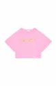 Παιδικό βαμβακερό μπλουζάκι Marc Jacobs ροζ