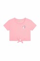Michael Kors t-shirt dziecięcy z elastanem różowy R15167.114.150