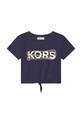 Michael Kors t-shirt bawełniany dziecięcy R15188.156 granatowy SS23