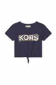 Дитяча бавовняна футболка Michael Kors темно-синій