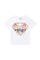 белый Детская хлопковая футболка Kenzo Kids Для девочек