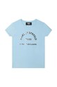 Karl Lagerfeld t-shirt bawełniany dziecięcy aplikacja niebieski Z15412.156.162