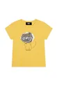 rumena Otroška kratka majica Karl Lagerfeld Dekliški