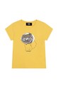 Karl Lagerfeld t-shirt dziecięcy z elastanem żółty Z15414.156.162