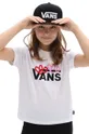 bijela Dječja pamučna majica kratkih rukava Vans VALENTINES LOGO BOXY White Za djevojčice