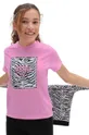 μωβ Παιδικό βαμβακερό μπλουζάκι Vans ANIMAL BOX CREW CYCLAMEN Για κορίτσια