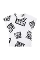 Παιδικό βαμβακερό μπλουζάκι DKNY λευκό
