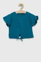 блакитний Дитяча бавовняна футболка zippy Для дівчаток