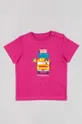 fialová Detské bavlnené tričko zippy Dievčenský