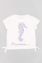 bela Otroška bombažna kratka majica zippy Dekliški