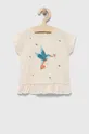 бежевый Детская хлопковая футболка zippy Для девочек