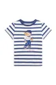 granatowy Polo Ralph Lauren t-shirt bawełniany dziecięcy Dziewczęcy