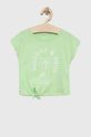 Roxy t-shirt bawełniany dziecięcy nadruk zielony ERGZT03967