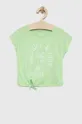 Roxy tricou de bumbac pentru copii print verde ERGZT03967