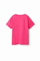 рожевий Дитяча бавовняна футболка Desigual