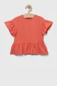 oranžna Otroška bombažna kratka majica zippy Dekliški