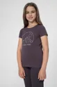 фіолетовий Дитяча бавовняна футболка 4F Для дівчаток