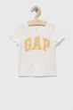 белый Детская хлопковая футболка GAP Для девочек