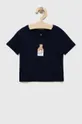 mornarsko modra Otroška bombažna kratka majica GAP Dekliški